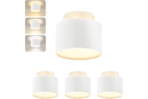 BOYIR 4 Pcs Focos LED Interior Techo Blanco 7W+3W Foco Techo Redondo Lámpara de Techo 3000K/4000K/6000K Plafones led de Superficie 900LM Plafón luz Led para salón, dormitorio, pasillo, baño