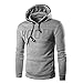 Produktbild Herren Hoodie Xinan Männer Slim Hoodie Warmer Pullover Sweatshirt mit Kapuze Outwear Tops (L, Grau)