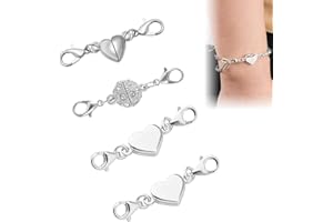 QOWUXHZ 4 Piezas Cierre Magnético De Plata Cierres Magnéticos Para Collar Plata De Ley 925 Doble Extensión De Langosta Pequeños Cierres De Eslabones De Bloqueo Para Collar Tobillera