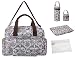 ECOSUSI Multifunctional Mummy Handbag Designer Baby Changing Bags 5pcs Blue Floral
