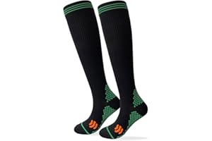 Kreori Skarpety uciskowe dla kobiet i mężczyzn, skarpety uciskowe do uprawiania sportu, lotu, biegania, podróży, jazdy na rowerze, dla pielęgniarek, 15-20 mm Hg