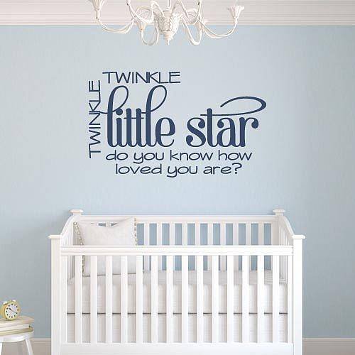 Twinkle Twinkle Little Star Children's Bedroom Kids Room Baby Nursery Wall Sticker Wall Art Vinyl Wall Decal Wall Mural - Regular Size (Large size also available)