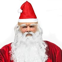 Wiederverwendbare Rote Weihnachtsmannmaske Mit Bart Und