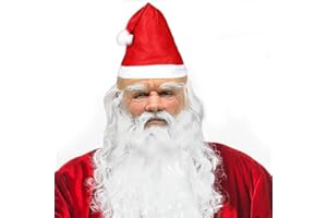 RDDAIPE Weihnachtsmann Maske, Latex Nikolaus Maske mit Bart, Perücke, und Augenbrauen, Weihnachten Party Kostüm Zubehör für Verkleidung, Karneval, Cosplay