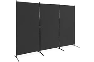 CASART Folding Room Divider, 3 Panels Protective Privacy Screens, Room Partition Privacy Separator Wall Furniture for Home, Office, Garden and Balcony(Black)