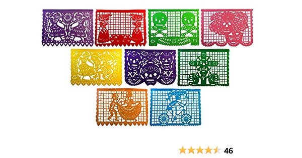 Picado Banner Aus Seidenpapier Mittelgross I Dia De Los Muertos I Day Of The Dead Papel Picado Banner I 12 Paneele 4 5 M Lang Zum Aufhangen Amazon De Kuche Haushalt Wohnen