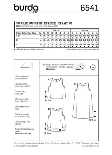 Burda 6541 Schnittmuster Top & Kleid ärmellos (Damen, Gr. 32 – 44) Level 1 super easy - 5