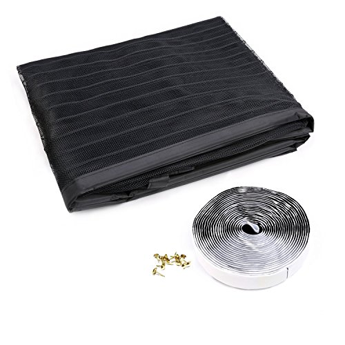 Fliegengitter Tür mit Magnetverschluß, Magnetvorhang Insektenschutz, Magnetischer Türvorhang, für Türen 94 x 206cm, Schwarz - 6