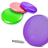 Sosila Ballsitzkissen, Sitzballkissen, Massagekissen, Balance Kissen, Gleichgewichtskissen, Sitzkissen, Luftkissen für Yoga, Fitness, Reha, Büro, physiotherapeutische Übungen, Rückentraining (Lila)