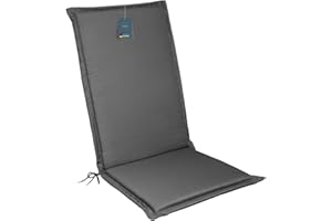 LILENO HOME Cojín para silla de jardín [juego de 1 – Respaldo alto] en antracita – Tumbona cómoda como cojín para muebles de jardín – Cojín para sillas de jardín y sillas plegables MIA