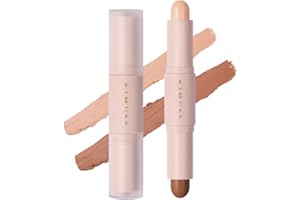 KIMUSE 2Color Dual Cream Contour Stick, Highlight & Contour Bronzer Stick, lunga durata e impermeabile, kit per il trucco del viso con pelle chiara