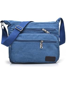 Männer Jahrgang Leinwand Schulter Aktentasche Messenger Tote Side Multifunktional Tasche,A-OneSize