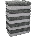 Betz Paquete de 10 piezas de toallas para invitados Juego de toalla de lavabo 100% algodón tamaño 30x50 cm toalla de mano PREMIUM de color gris plata y gris antracita