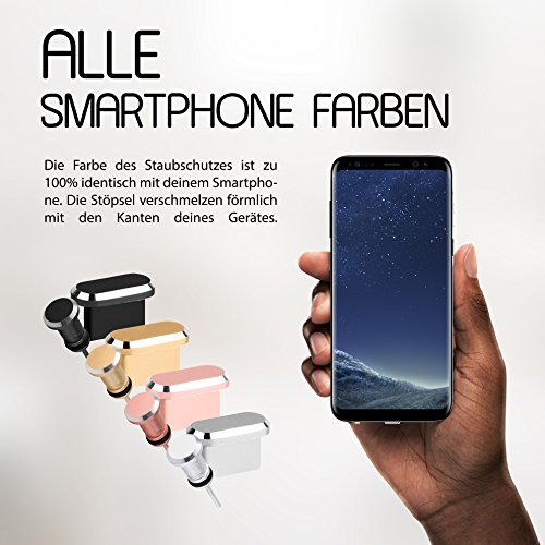 Staubschutz StÃ¶psel Smartphone by innoGadgets | Staubstecker, Schutz fÃ¼r Android Micro-USB Anschluss - Samsung Galaxy u.v.m. | Aluminium StaubstÃ¶psel [alle Farben] + GRATIS Silikon-Clip | Gold
