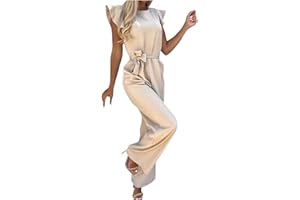 SCBFDI Jumpsuits Pour Femmes Soirée Couleur Solide Ceinture Taille Haute Rompers Droit Slim Tempérament Business Jumpsuits