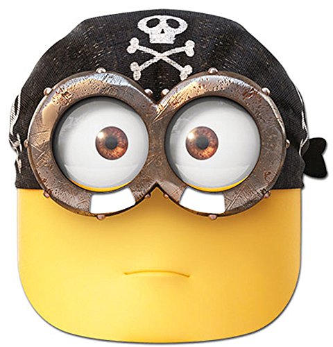 Minions - Eye Matie Pirat Maske - hochwertiger Glanzkarton mit Augenlöchern