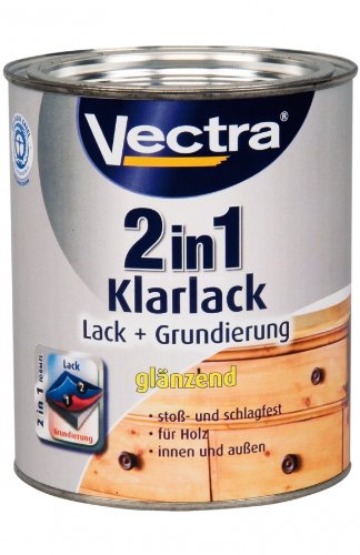 Vectra 4925 2in1 Klarlack Lack + Grundierung Farblos Glänzend 750ml (ALA33)
