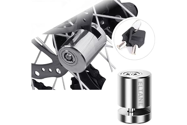 Eliane Disc Lock Motorcycle Brake Anti-Theft Waterproof for Motorcycles Bike Scooter Stainless Steel Heavy Duty Painted Finish Anti Theft 7mm Pin Wheel Locking Security Bike Accessories (Chrome-1Pcs)
