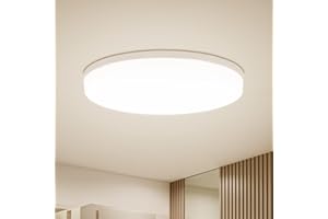 Combuh Lampy sufitowe LED, 48 W, 4320 lm, nowoczesna lampa dzienna, ciepła biel, 3000 K, lampa do salonu, kuchni, lampa sufitowa, okrągła lampa sufitowa do sypialni, przedpokoju, biura, na balkon, do