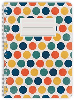 Purepaper | Notebook | 1009 Gaudy Dots A5 Spiral Notebook – 60 Sheets – 100 g liniert