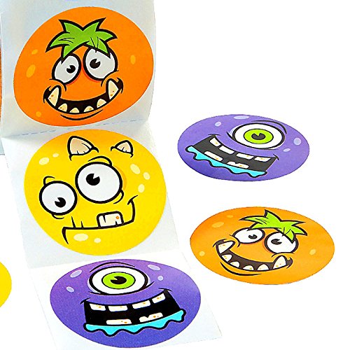 German Trendseller® – 100 x Monster Sticker auf der Rolle ┃ Monster Truppe ┃ Mitgebsel ┃ Verschiedene Monster ┃ Diese Lustige Monster Truppe kann man Super Stickern - 2
