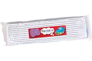 The Original Plasticine, One Colour Slab 400g - White, Modelling Clay for Professional Animators and Model Makers, Easy to Shape and Mould, Make Sculptures, Models and Stop-Motion Animations