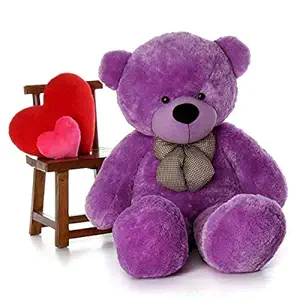 HUG n FEEL SOFT TOYS Long Soft Lovable hugable Cute Giant Life Size Teddy Bear (3 Feet, Purple)