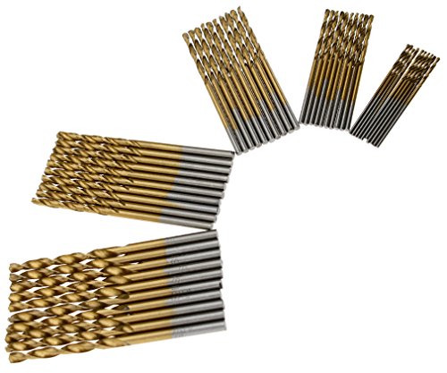 50Stk. Bohrer Set Titanium HSS Metallbohrer Spiralbohrer 1mm 1.5mm 2mm 2.5mm 3mm