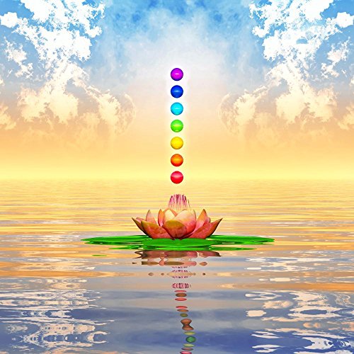 Pitaara Box Sacred Lotus & Chakra Spheres Peel & Stick Vinyl Wall Sticker 16 X 16Inch