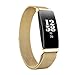 Produktbild AmaSells für Fitbit Inspire/Inspire HR Uhr (Groß) Intelligent Uhr Smart Watch Mode Ersatz Sport Milanese Edelstahl Handschlaufe Uhrenarmband Armband (Gold)