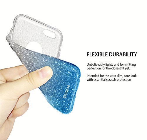 iPhone 8   iPhone 7 Funda  ZUSLAB Lujo Elegante Glitter y Brillante Brillo Carcasa de 3 capas h  brido  Ultra fino  Cubierta flexible suave del gel de TPU con estilo del dise  o para la muchacha de la mujer para Apple iPhone 8   iPhone 7  Rosy   Gradual Oro Rosa 