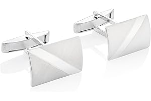 STERLL Pregiati Gemelli Da Uomo In Vera Argento 925 Spazzolato