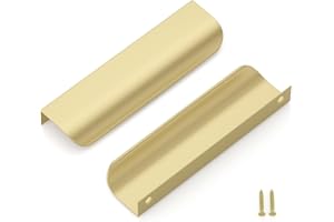 LONTAN 10 sztuk złotych uchwytów do szafek kuchennych, 128 mm, ukryte uchwyty kuchenne, ukryte uchwyty do szafek kuchennych, zakrzywiony, aluminiowy uchwyt do szuflady