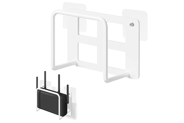 xyuayamz Rackrouter, väggrouterbox, routerhållare med genombrutna design, routerlåda för förvaring av routrar, set-top-lådor och kablar, ingen borrning krävs, metall