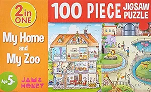 Amazon Brand - Jam & Honey My Home and My Zoo Puzzle (100 Pieces)