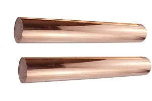 GOONSDS Pure Copper Rod 2 Pcs - Cu Bar for Welding Brazing Repair Metal Working, Length 500mm,diameter 5mm