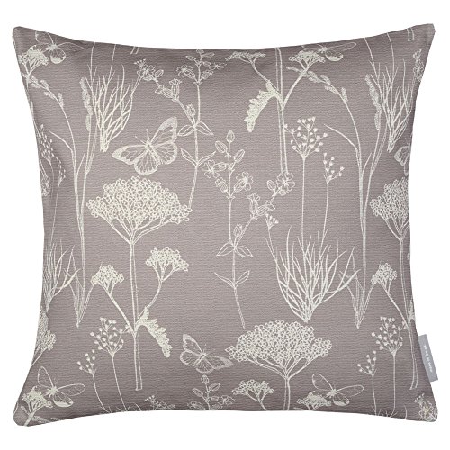 Designer Wasserdicht Garten Außen Kissen – Inby Feld – Design Gedruckt & handgefertigt in Großbritannien – Wiese Taupe, Set of 2, 40 x 40 cm Kissen - 2