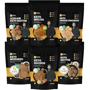 Ketofy - Keto Namkeen Pack (1.5Kg) | New Pack of 6 Delicious Keto Namkeens | Keto Snacks