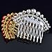 SODIAL(R) STUNNING BRIDAL WEDDING Crystal Pearl RHINESTONES PEARLS HAIR COMB CLIP (red)