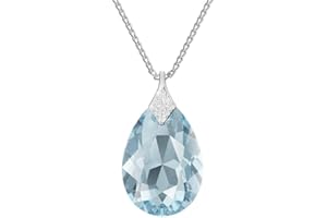 PANDA-JEWELLERY Collana in argento Sterling 925 con cristalli Swarovski®, a goccia, in diversi colori, collana con ciondolo, da donna, splendido gioiello da donna con confezione regalo