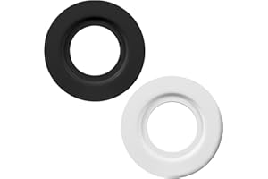LEGELITE 2 Pack Metal Lamp Shade Reducer Ring, E27/E14 Light Fitting Lampshade Washer Adaptor Converter, Retainer Rings for Light Fixture (White+Black)