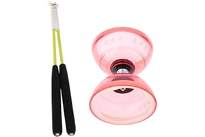 predolo Diabolo Unique à 3 Roulements avec Bâtons et Ficelle, Jouet de Balle en Caoutchouc, Jouets de Coordination œil-Main pour Enfants, 5 Couleurs Au C, Rouge