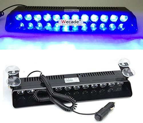 Wecade 12w 12 Leds Car Truck Emergency Strobe Flash Light Windshield Warning Light (Blue) by wecade