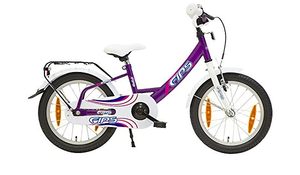 16 zoll fips kinderrad kinderfahrrad ab 4 jahren ab 110 cm 4 farbvarianten farbe violett weiss amazon de sport freizeit