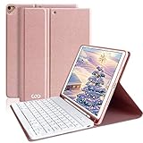 Clavier iPad Coque pour 10.2 2019/iPad 10.5,Détachable Clavier Bluetooth sans Fil pour iPad 10.2 Pouces 7ème Génération, iPad Pro 10.5' 2017/2019,Étu Housse avec Pen Holder,AZERTY français (Champagne)