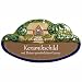 Produktbild Handarbeit aus Schleswig-Holstein Keramikschild 18,0 x 10,0 cm Landhaus mit Bäumen (braun)
