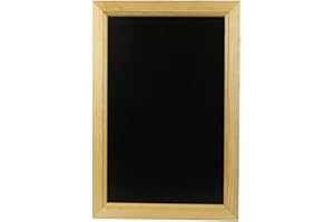Chalkboards UK WC102 Framed Blackboard, Wood, Black, A2, 625 x 450 mm