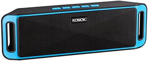 KOMOK Portable Wireless Bluetooth Speaker,Mini Outdoor Portable Stereo Speaker with Built-In Mic Powerful Dual Loudspeakers, Wireless Hands-Free Calls,Stereo, FM Radio, AUX, TF Card, USB Rechargeable