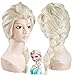SODIAL(R) Beautiful Frozen Princess Elsa Snow Queen Adult Wig light gold Braid Dressing Up