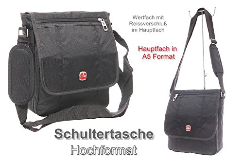 Schultertasche Citybag Flugbegleiter Ausweistasche Umh  ngetasche Business Messenger Bag Tasche Black NEU